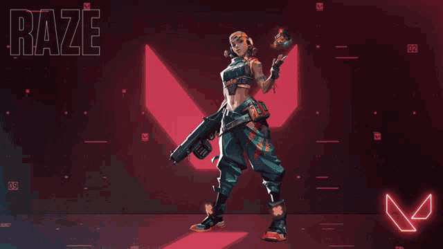 ParaTodosVerem: Poster de Valorant mostrando a agente brasileira Raze(Foto: Riot Games)