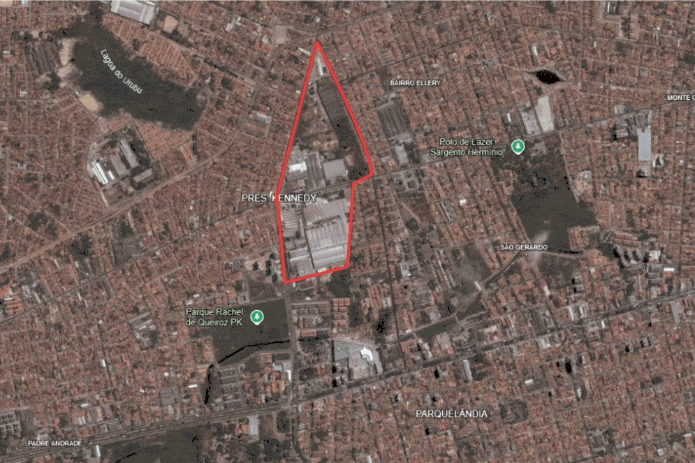 Imagens de satélite de 2003 a 2025. Os principais terrenos do bairro permaneceram desocupados por pelo menos 20 anos. Hoje são o principal foco da certificação da região(Foto: Google Earth)