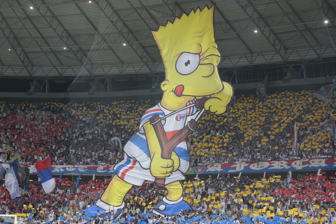 Mosaico do Fortaleza, com presença de Bart Simpson