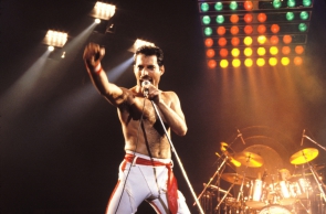 Freddie Mercury of Queen, 1982 Tour at the Various Locations in Oakland,