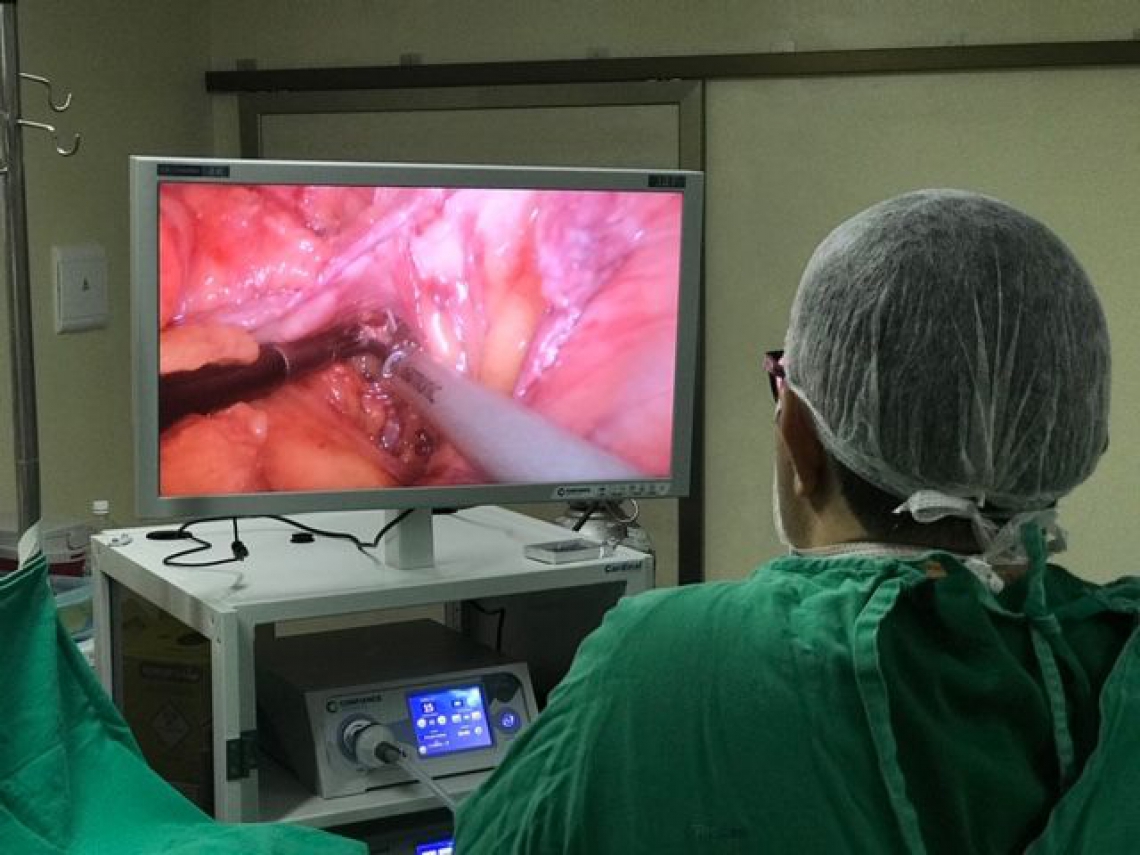 Imagem da primeira videocirurgia bariátrica em 4K realizada no Ceará (Foto: divulgação)