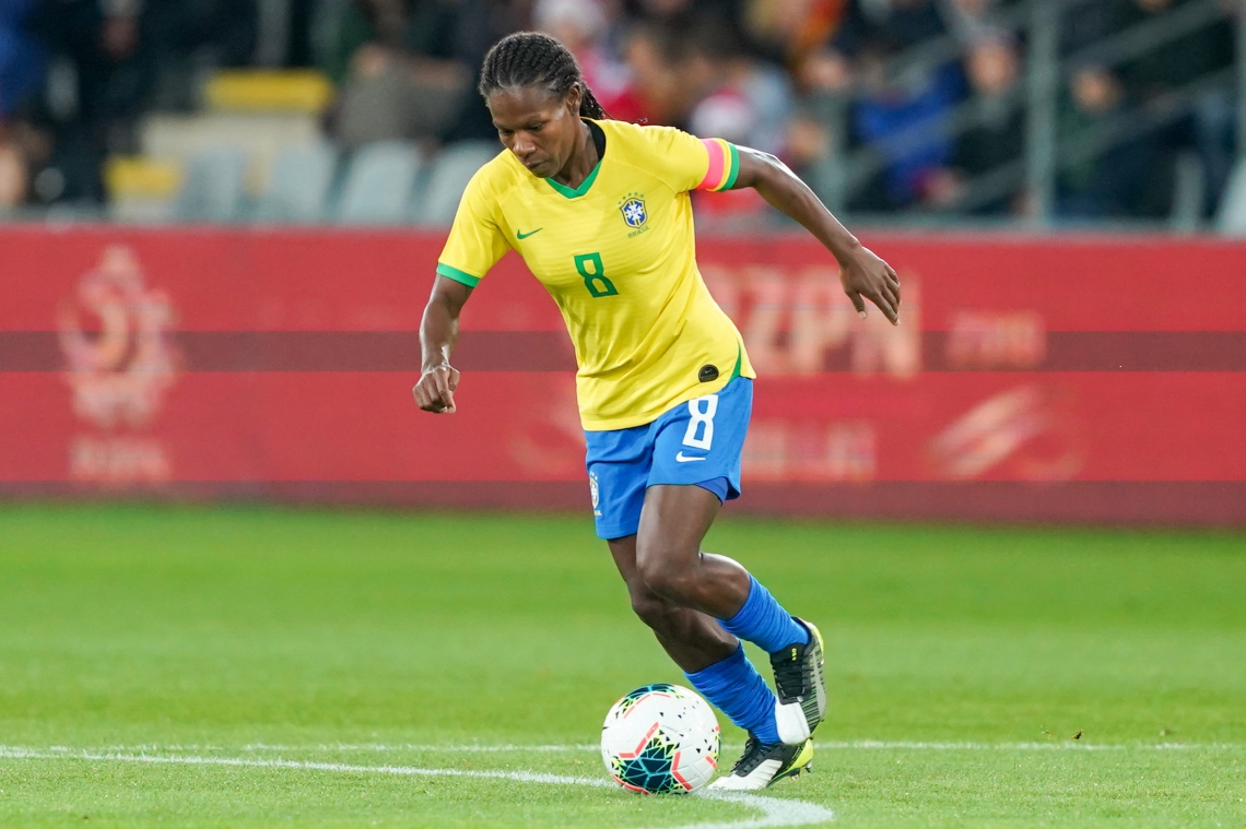 Formiga fez um dos gols do jogo Brasil x Polônia (Foto: Daniela Porcelli / SPP / CBF)