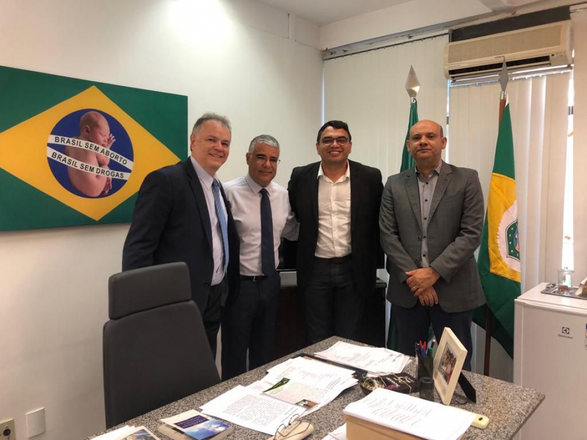 Volney, Eduardo Girão, Vereador Reginauro e João Batista, ex-secretário nacional do Audiovisual (Foto: Divulgação)