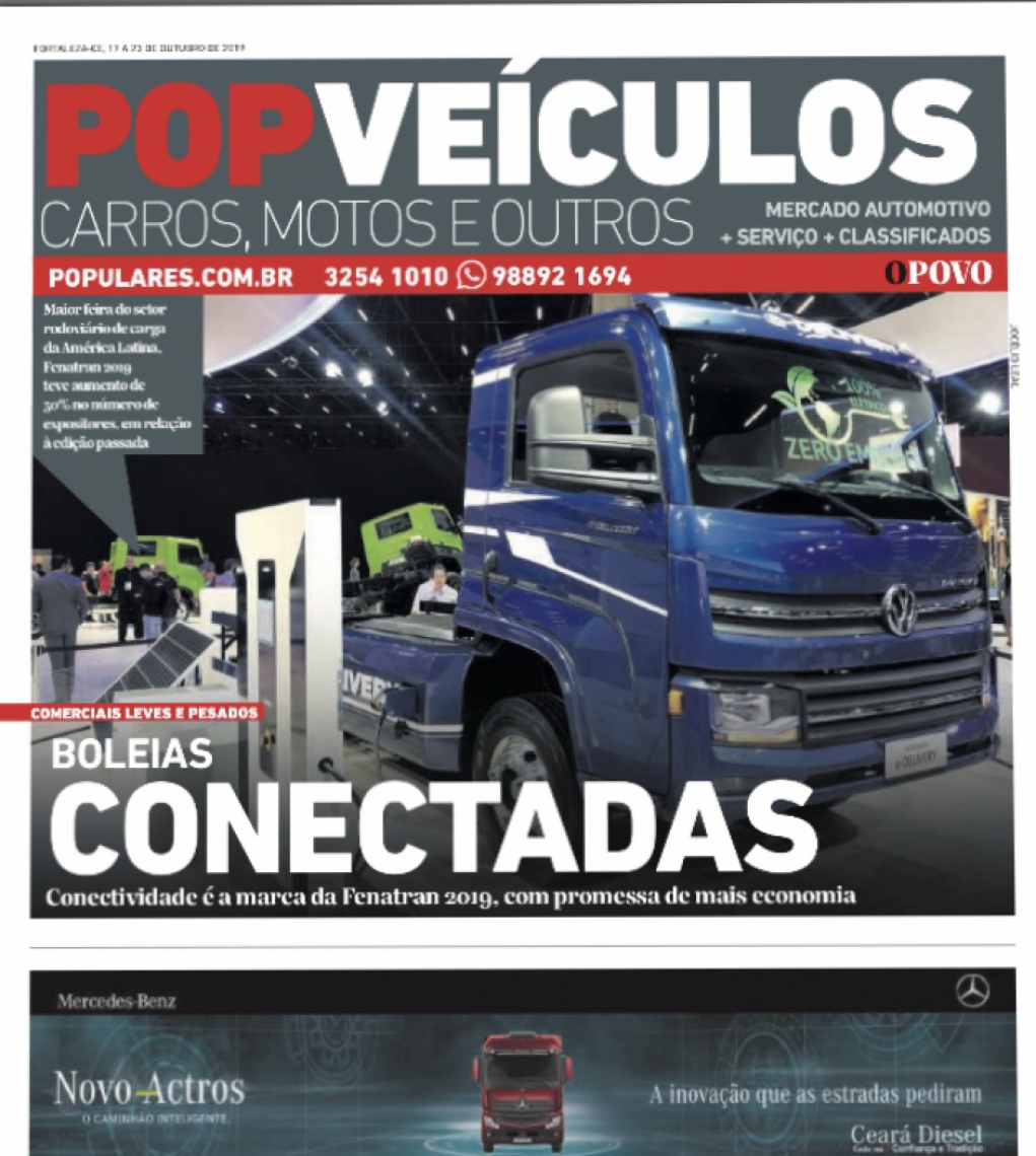 Capa da edição especial do POP Veículos do O POVO sobre a Fenatran 2019 (Foto: JOCÉLIO LEAL)