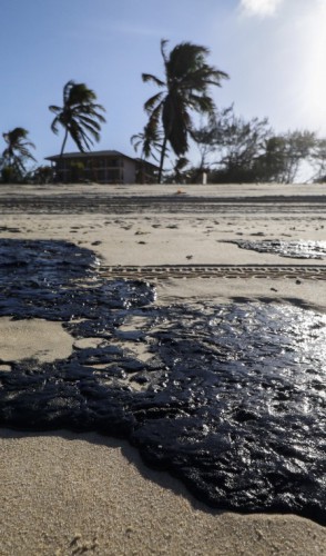 Manchas de &oacute;leo atingem a praia do Cumbuco, famosa internacionalmente pelos bons ventos pa...