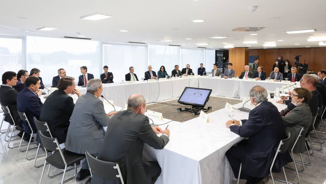 (Brasília - DF, 22/04/2020) - Reunião com Vice-Presidente da República, Ministros e Presidentes de Bancos..Foto: Marcos Corrêa/Presidência da República (Foto: Marcos Corrêa/Presidência da República)