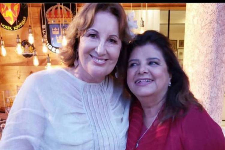  Annette de Castro, praticando sempre o amor ao próximo, com Luiza Helena Trajano