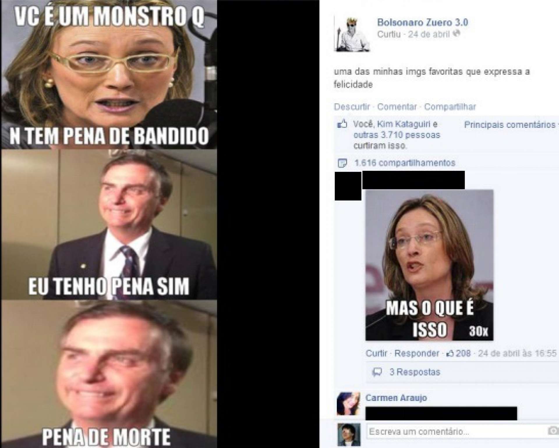 Reprodução de postagem da página Bolsonaro Zuero(Foto: Reprodução)
