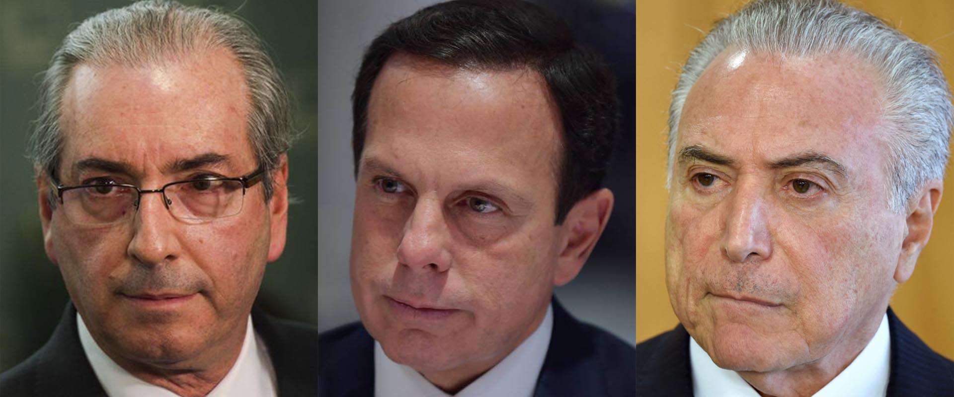 Eduardo Cunha, João Doria e Michel Temer: desafetos de Ciro Gomes
