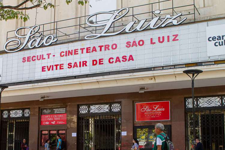 Fachada do Cineteatro Teatro São Luz, prédio que abriga sede da Secretaria da Cultu...