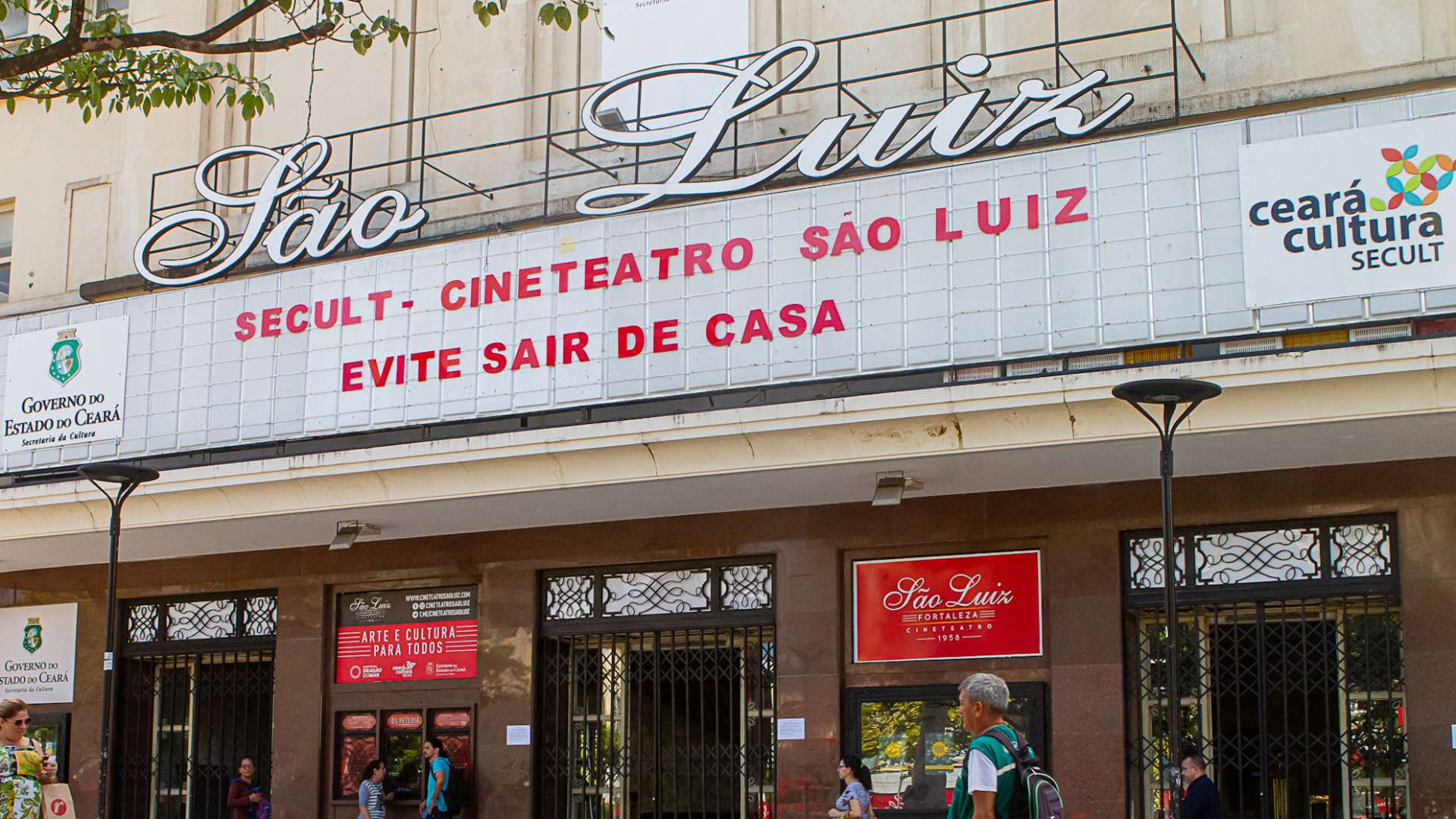 Fachada do Cineteatro Teatro São Luz, prédio que abriga sede da Secretaria da Cultura do Estado (Secult) (Foto: Guilherme Silva / Cineteatro São Luiz )