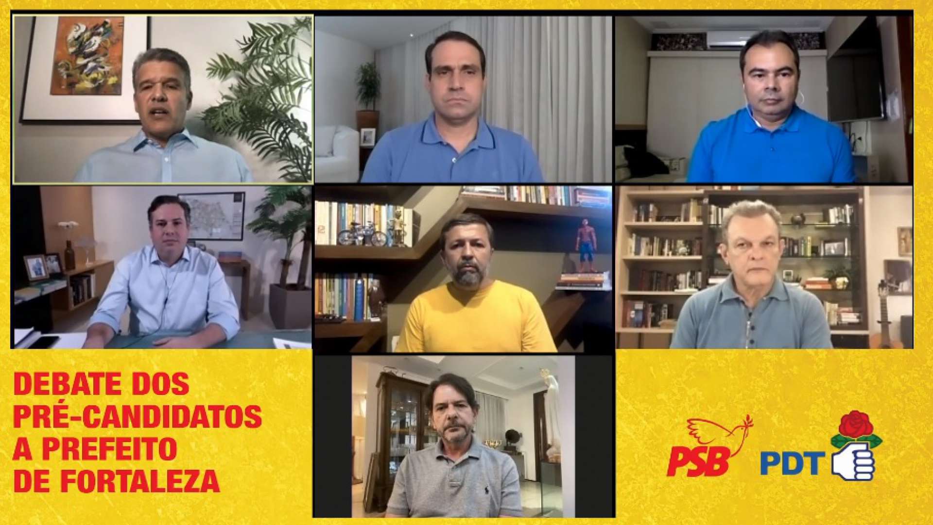 Debate entre pré-candidatos do PDT à Prefeitura de Fortaleza (Foto: Divulgação )