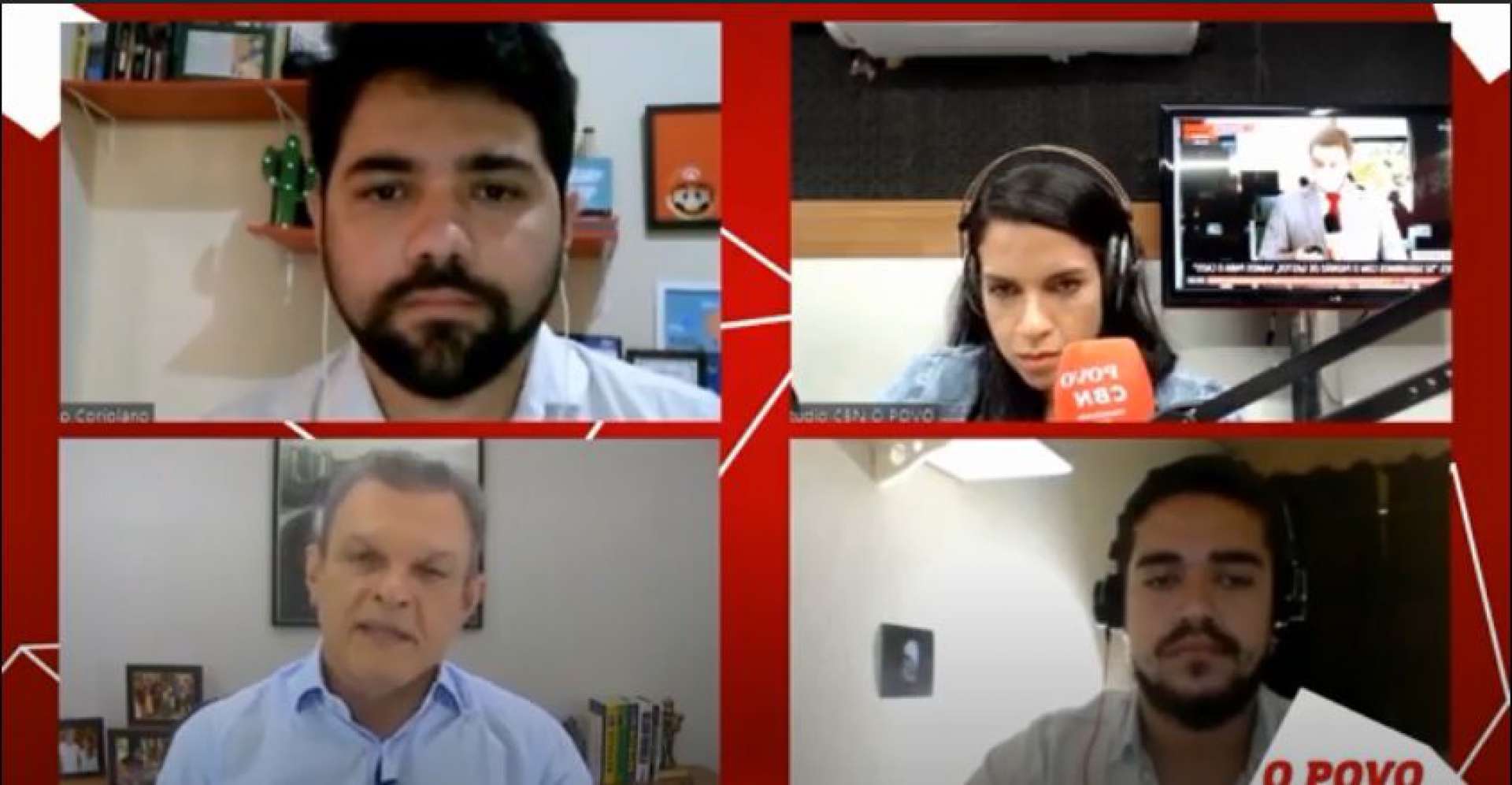 JOSÉ SARTO foi entrevistado pelos jornalistas Carlos Holanda, Ítalo Coriolano e Rachel Gomes
 (Foto: Reprodução)