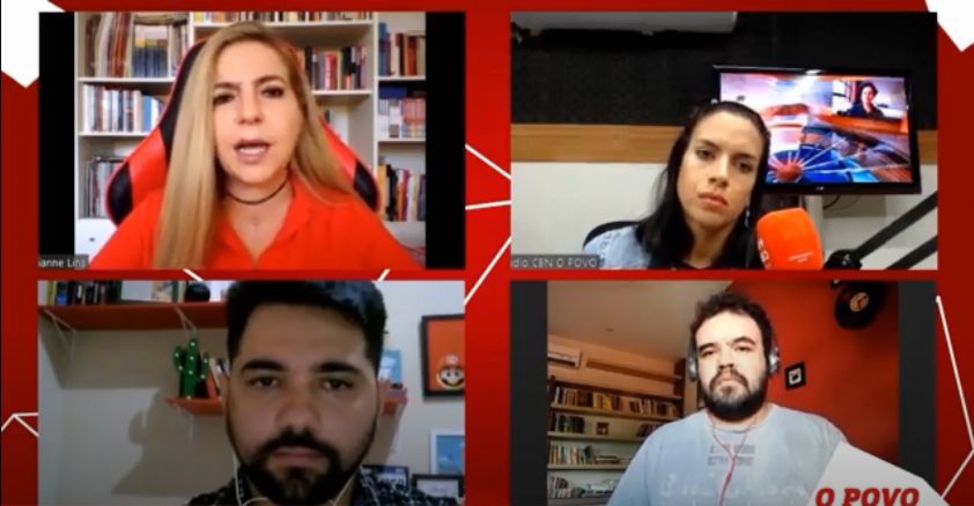 LUIZIANNE foi entrevistada pelos jornalistas Érico Firmo, Ítalo Coriolano e Rachel Gomes (Foto: REPRODUÇÃO)