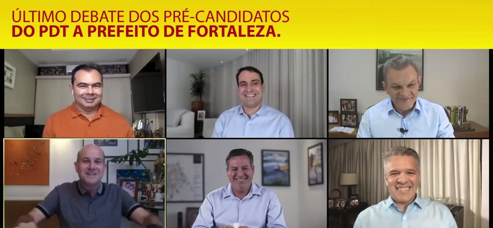 ÚLTIMO debate interno com pré-candidatos do PDT foi mediado pelo prefeito Roberto Cláudio (Foto: Reprodução)