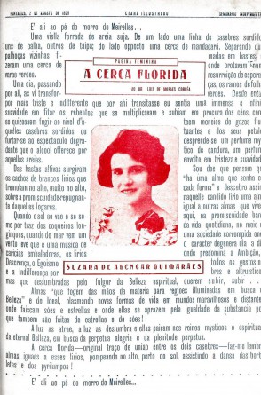 Página da revista Ceará Illustrado, com texto de Suzana de Alencar Guimarães publicado em 1925 (Foto: Acervo pessoal )