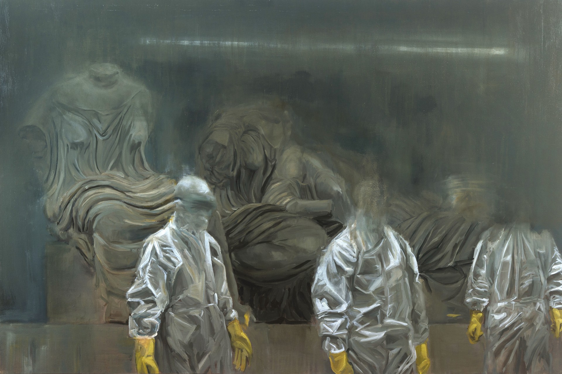 Pintura 'Trabalhadores de cal' (2019), de Artur Bombonato (Foto: fotos Roberto Kennedy / divulgação)