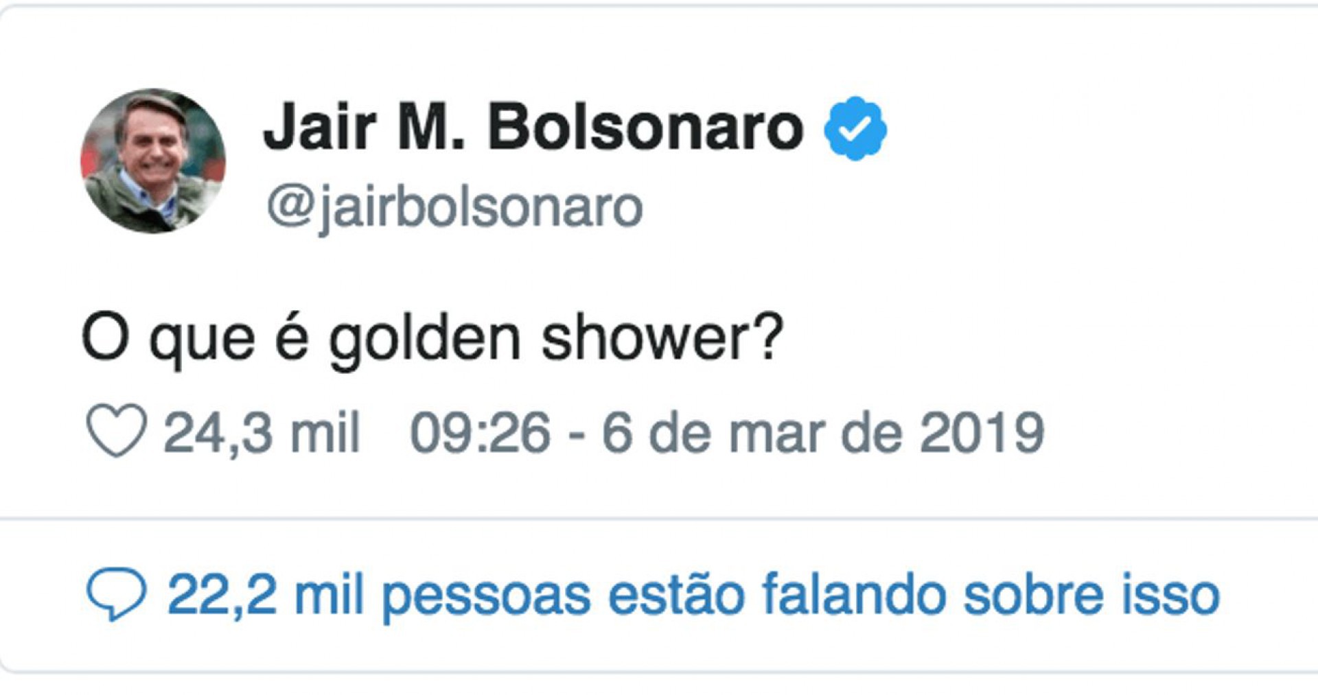 Bolsonaro lançou a pergunta no Twitter após o Carnaval de 2019