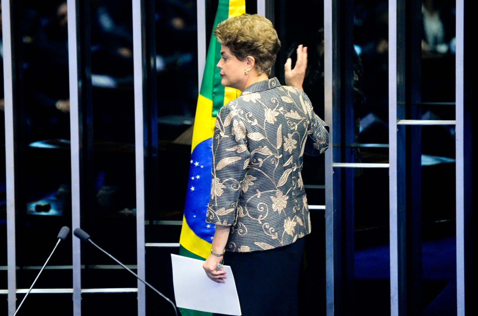 Plenário do Senado Federal durante sessão deliberativa extraordinária para votar a Denúncia 1/2016, que trata do julgamento do processo de impeachment da presidente afastada Dilma Rousseff por suposto crime de responsabilidade.         Caption