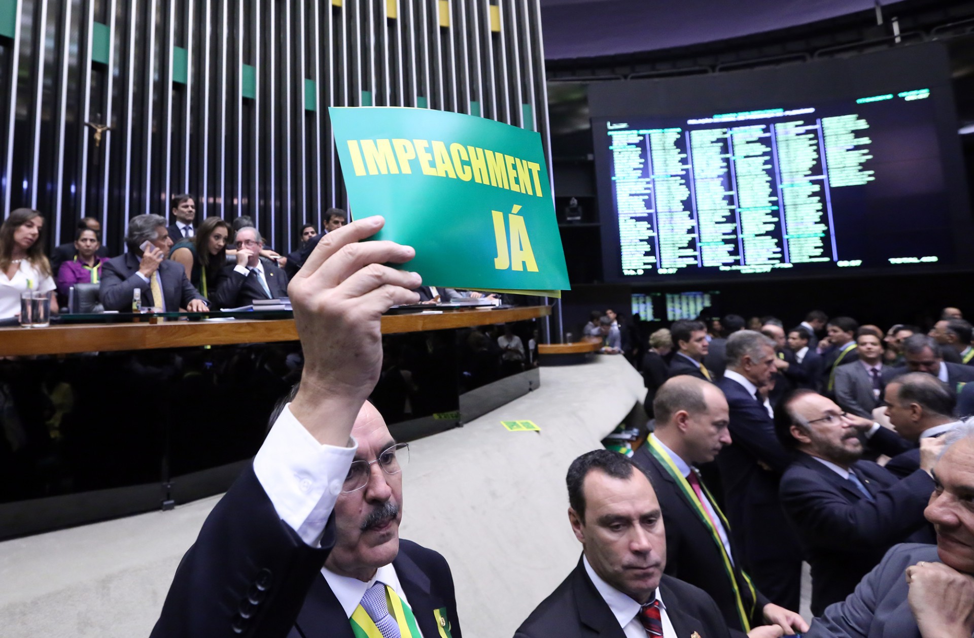 Sessão do impeachment da presidente Dilma Rousseff na Câmara, no dia 17 de abril de 2016