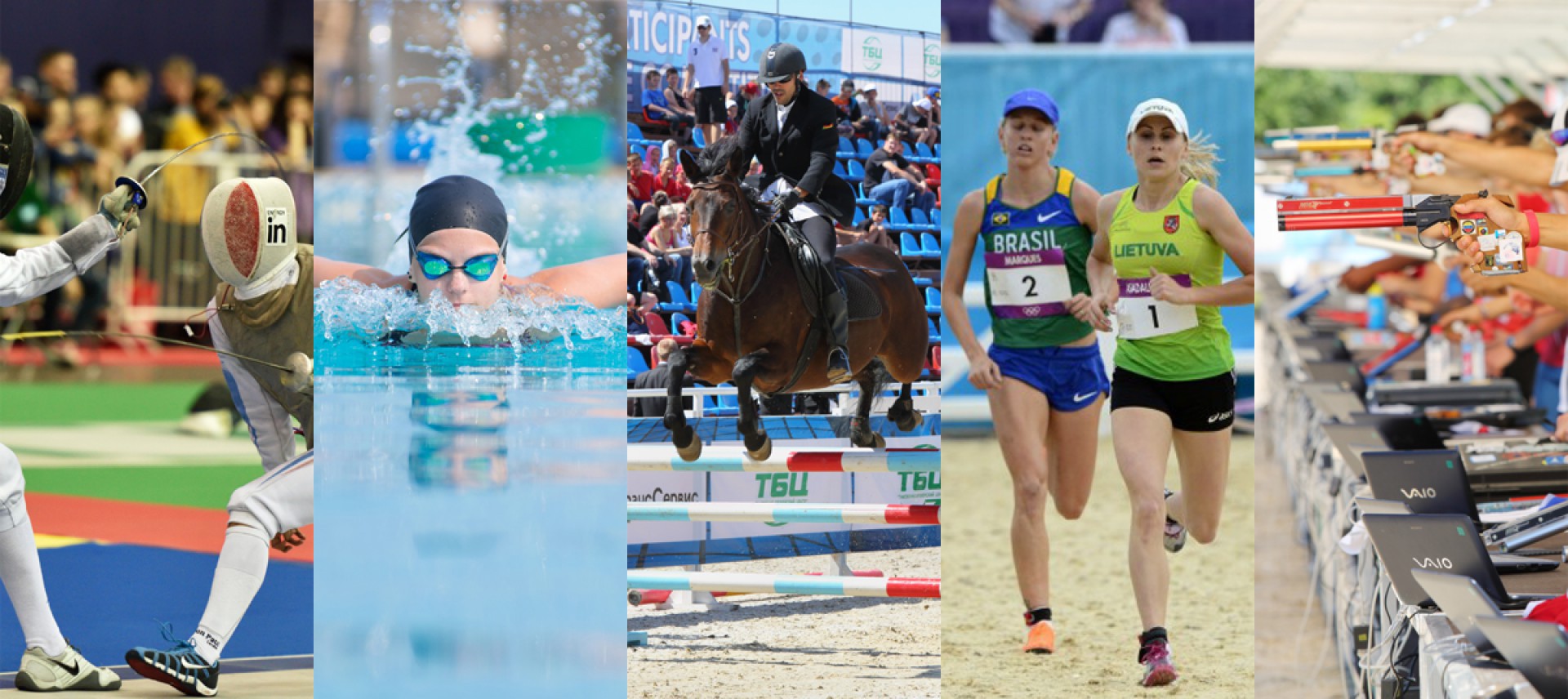 O Pentatlo moderno é praticado por homens e por mulheres, individualmente ou em equipes. Compõe-se de cinco modalidades diferentes: hipismo, esgrima, natação, tiro esportivo e corrida.(Foto: Federação Paulista de Pentatlo Moderno / Reprodução)