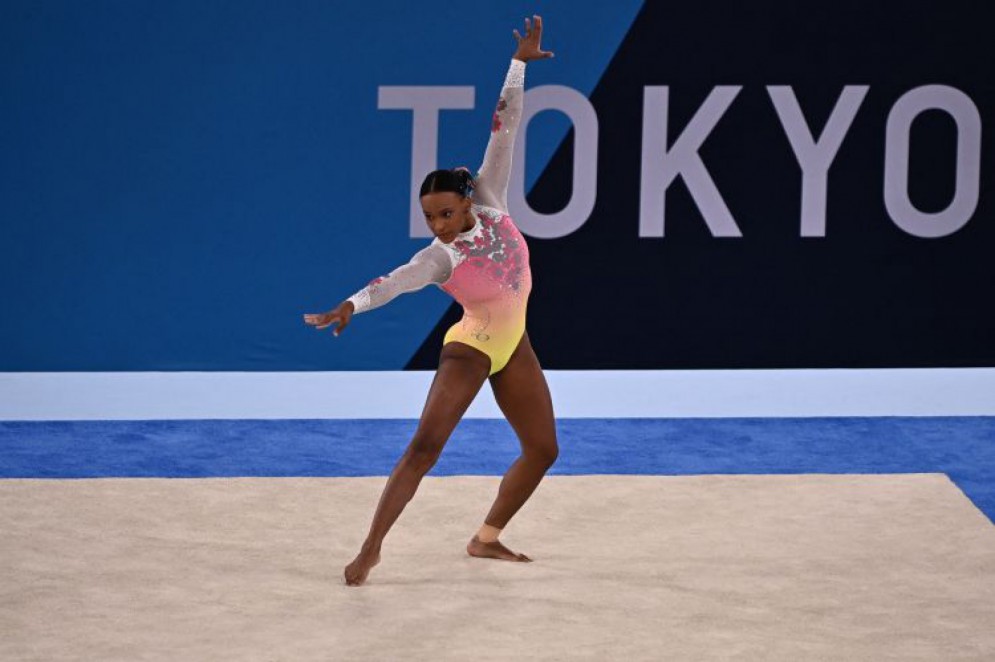 Rebeca Andrade terminou em 5º na final do solo em Tóquio