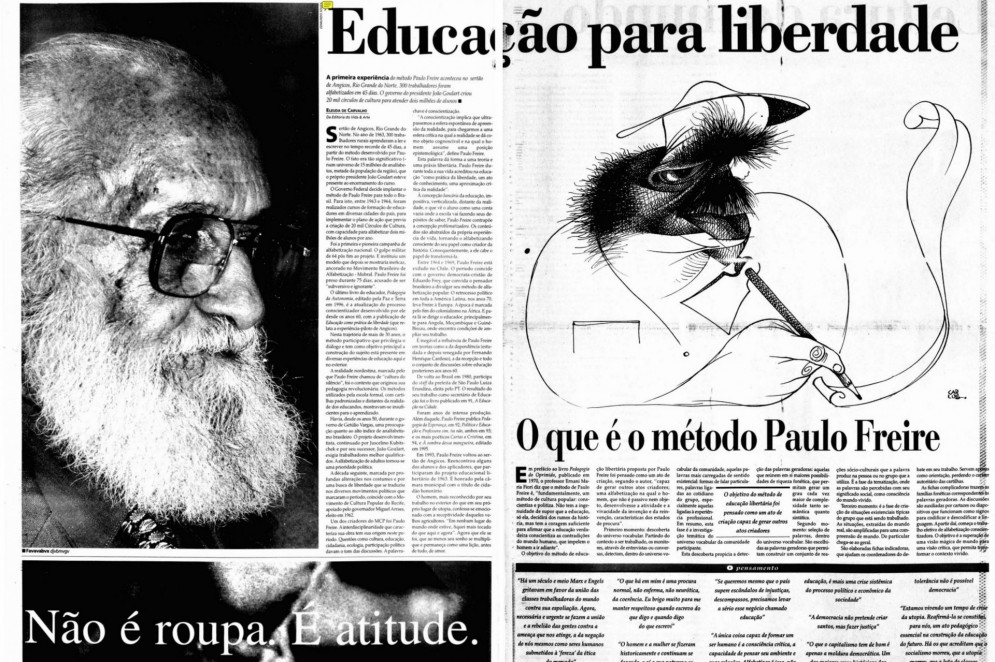 Parte de reportagem publicada no dia 3 de maio de 1997, em decorrência da morte de Paulo Freire(Foto: Data.doc)