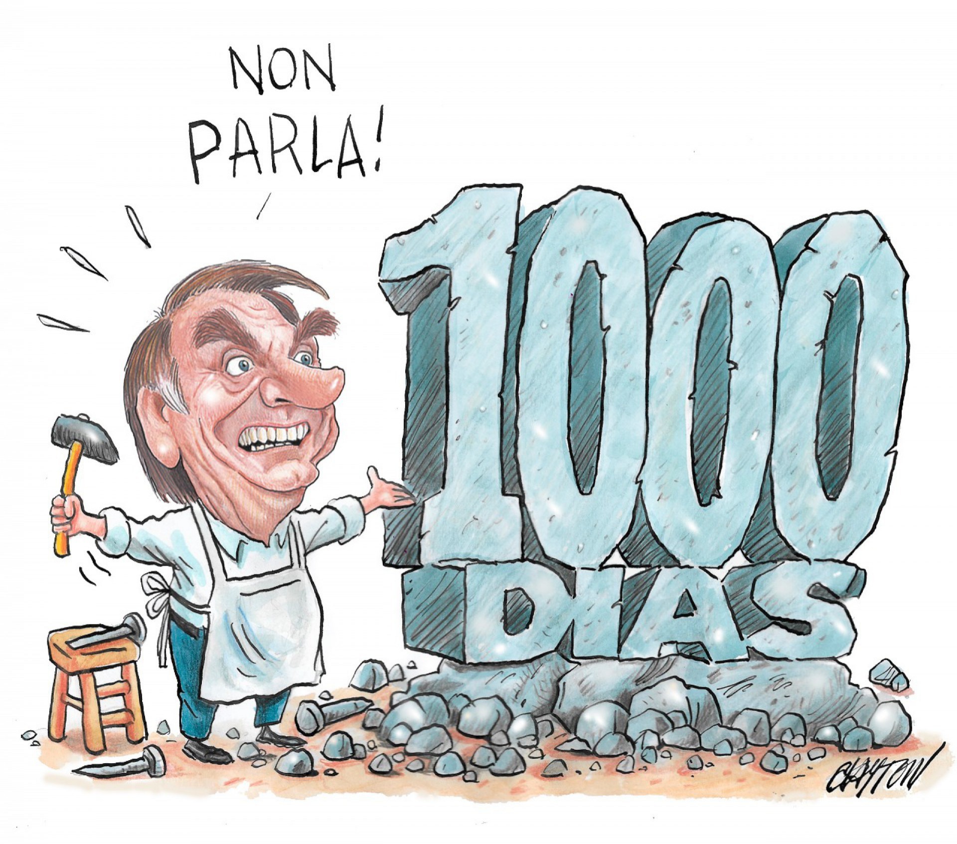 ￼O LEITOR pode escolher quais charges melhor representam os 1.000 dias do governo Bolsonaro (Foto: Charge: Clayton Rebouças)