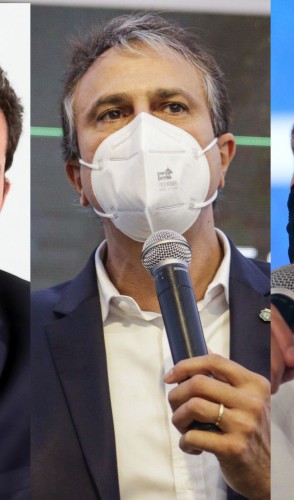 Sergio Moro, Camilo Santana e Joao Doria são alguns dos políticos que se manifestaram a favor de passaporte da vacina para entrar no Brasil(foto: Montagem O POVO )