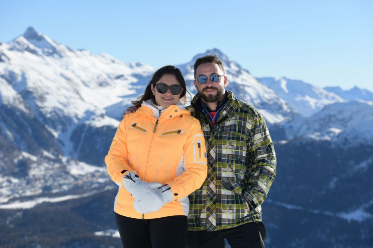 Zakaria Benzaama e Marina Osterne Benzaama: temporada de ski na Suíça(Foto: arquivo pessoal)