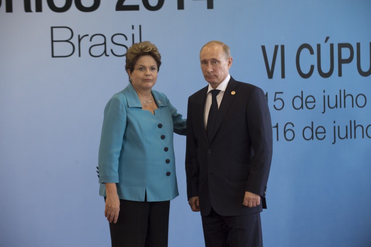 A Presidente Dilma Rousseff recebe o presidente da Rússia, Vladimir Putin, para a VI Cúpula dos Brics em Fortaleza (Marcelo Camargo/Agência Brasil)(Foto: Marcelo Camargo/Agência Brasil)