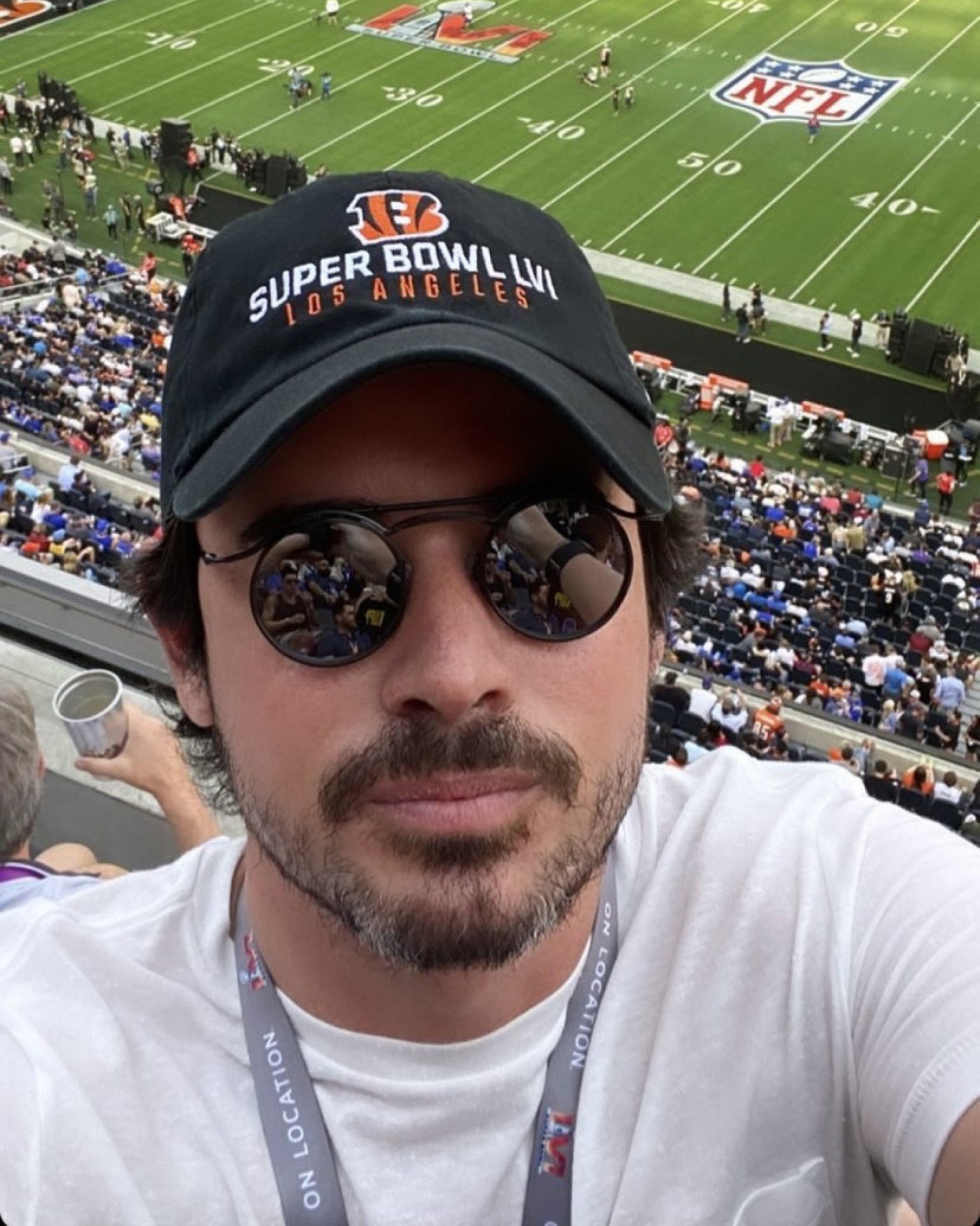 Ivens Dias Branco Neto na abertura do Super Bowl (Foto: Arquivo Pessoal)