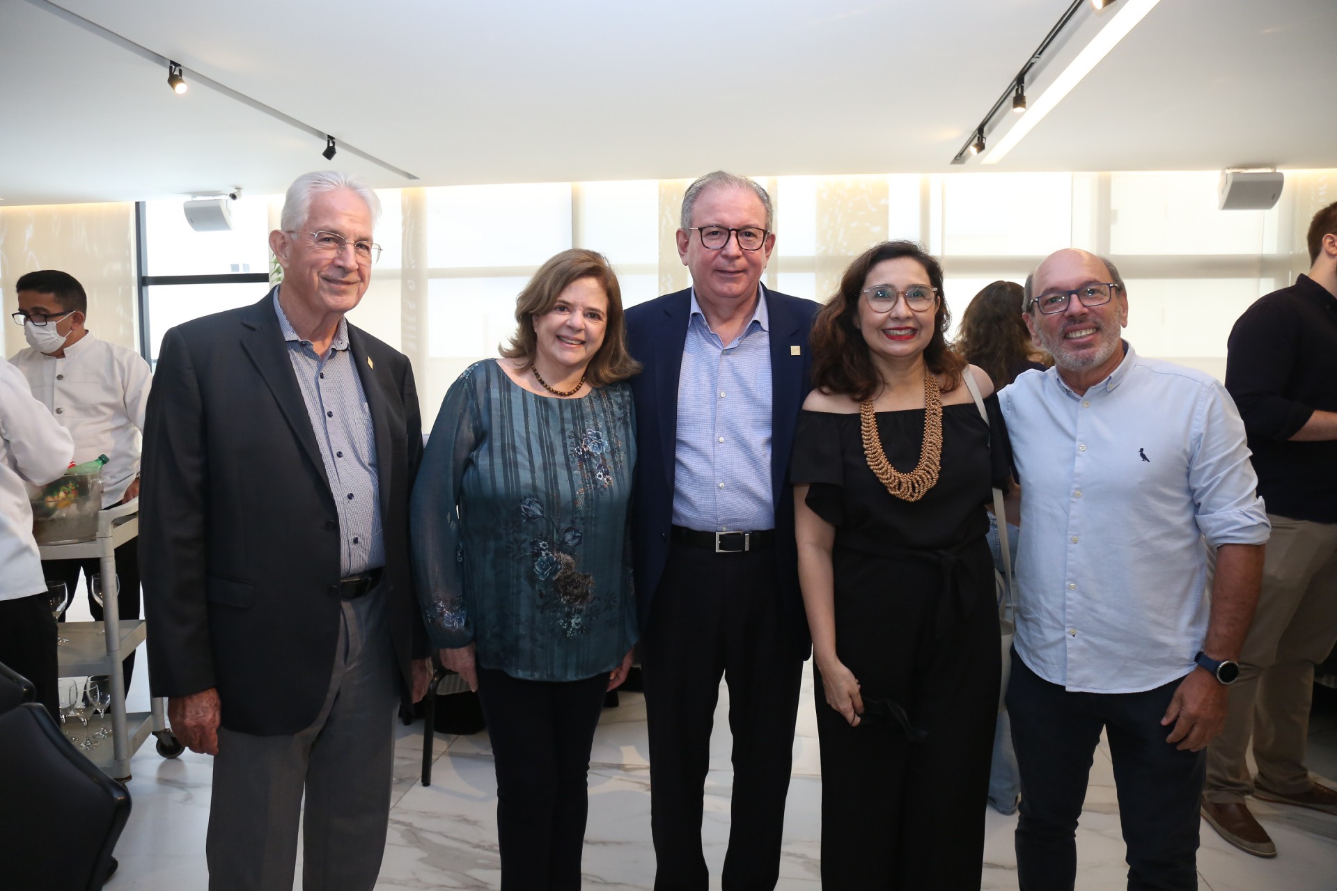 Carlos Prado, Roseane Medeiros, Ricardo Cavalcante, Neila Fontenele e André Montenegro (Foto: João Filho Tavares/O POVO)