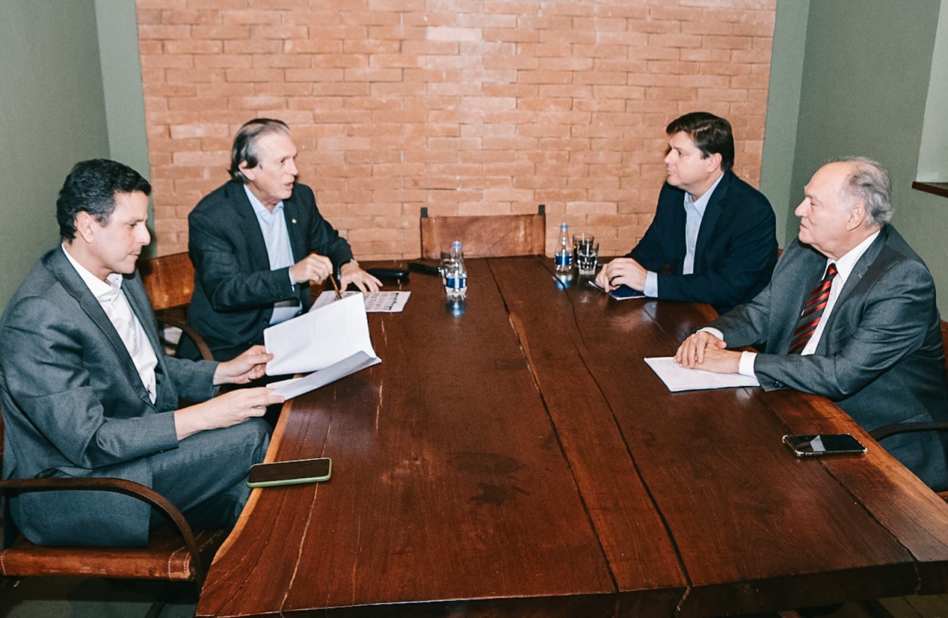 Presidentes de União Brasil, MDB, PSDB e Cidadania anunciaram acordo de aliança (Foto: Luiz Cervi/Cidadania/Divulgação )