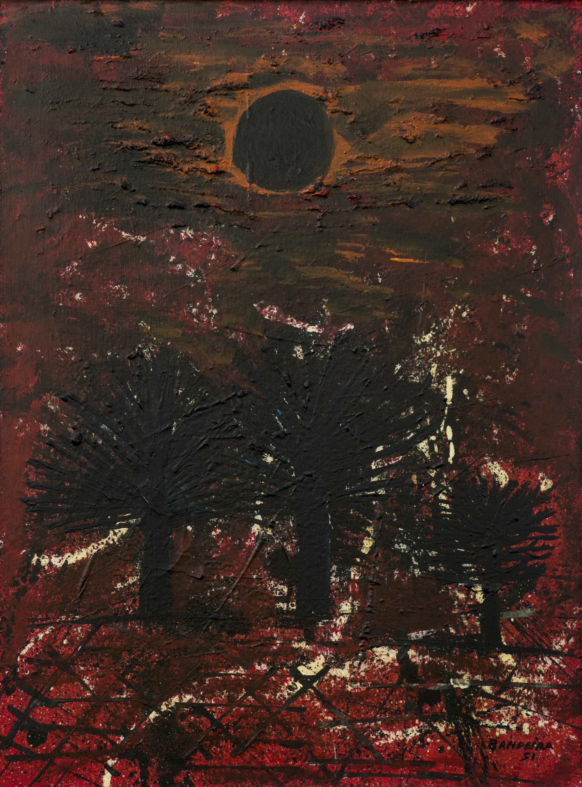 Obra "Floresta de Carnaúba", 64 X 54 cm, óleo sobre tela (1951)(Foto: Reprodução)