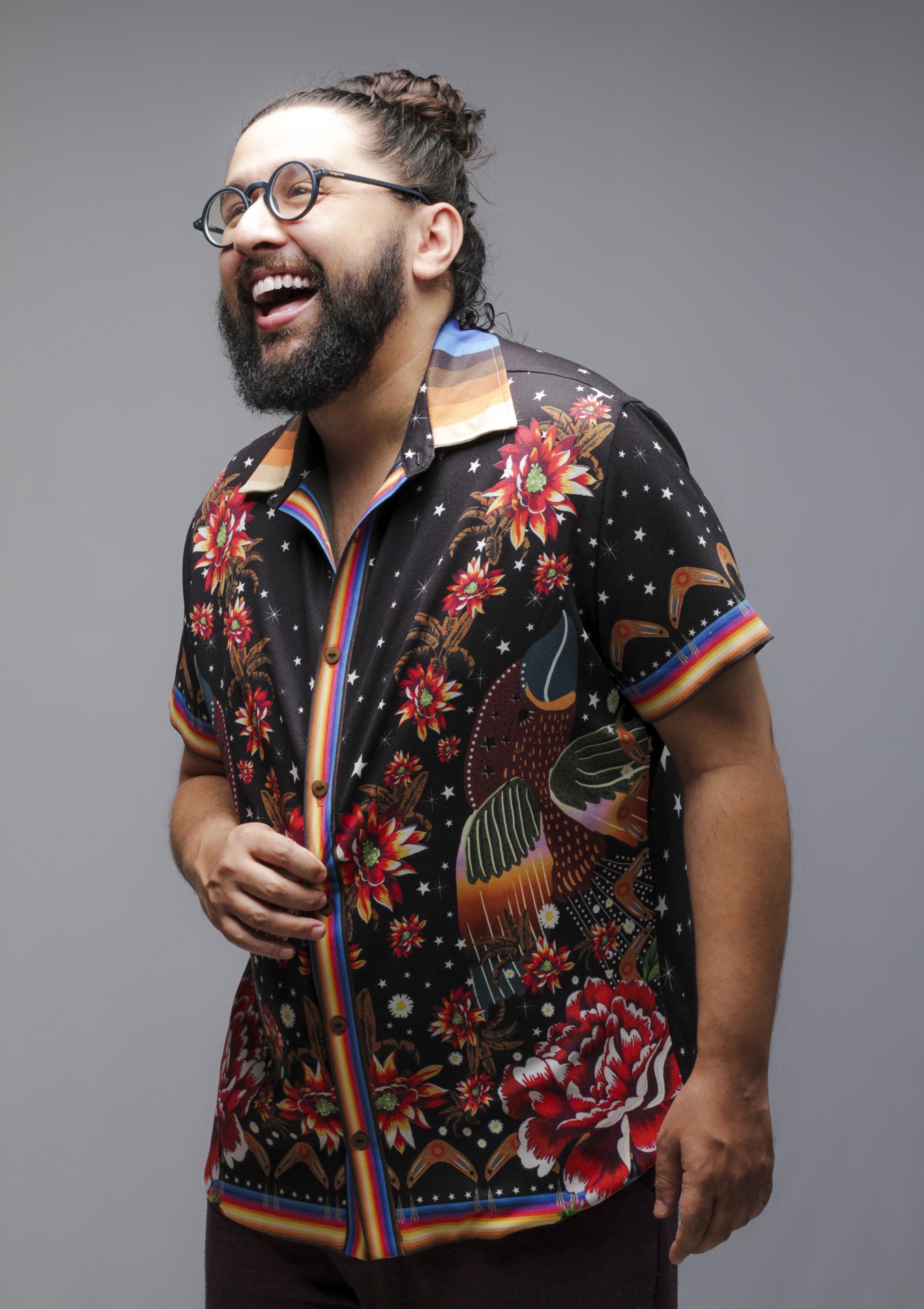 O humorista Moisés Loureiro grava primeiro especial de comédia no TJA (Foto: Lucas Calisto / divulgação)