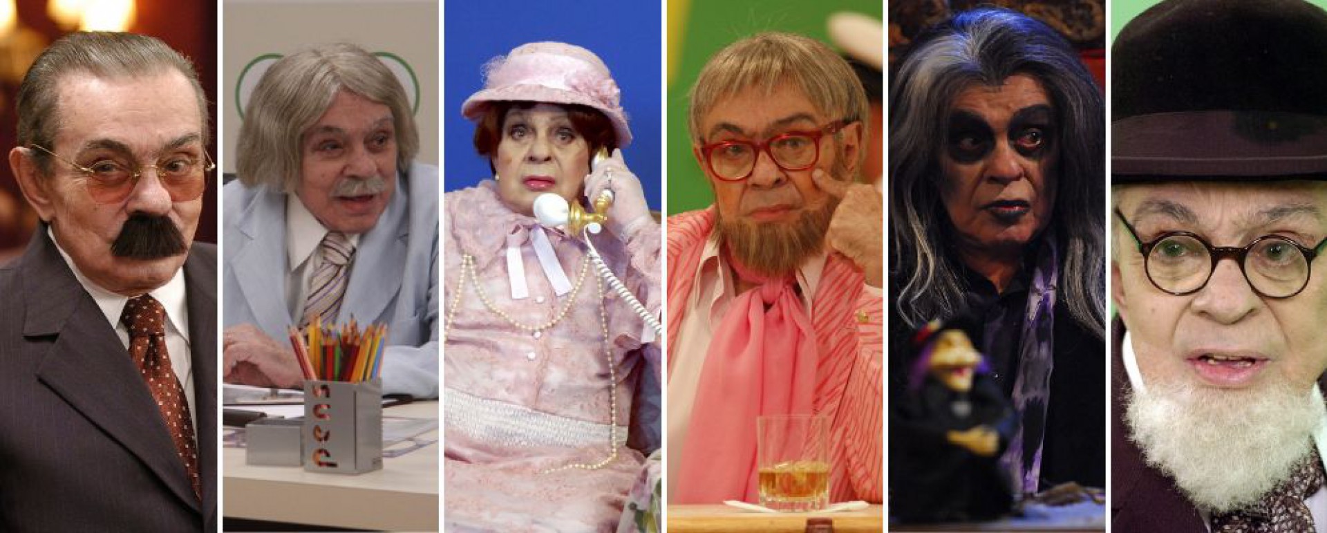 Da esquerda para a direita, os personagens de Chico Anysio: Justo Veríssimo, Professor Raimundo, Salomé, Haroldo, Bento Carneiro e Popó (Foto: Divulgação/Globo)