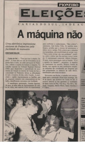 Nesse ano, + de 32 milhões de eleitores (⅓ do eleitorado) votaram usando urnas eletrônicas. Foram 70 mil urnas!