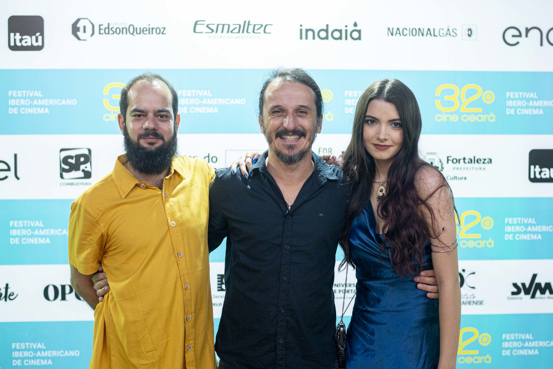 (Foto: Luiz Alves/Divulgação)Diretor cearense Pedro Diógenes, ator Demick Lopes e atriz Lis Sutter