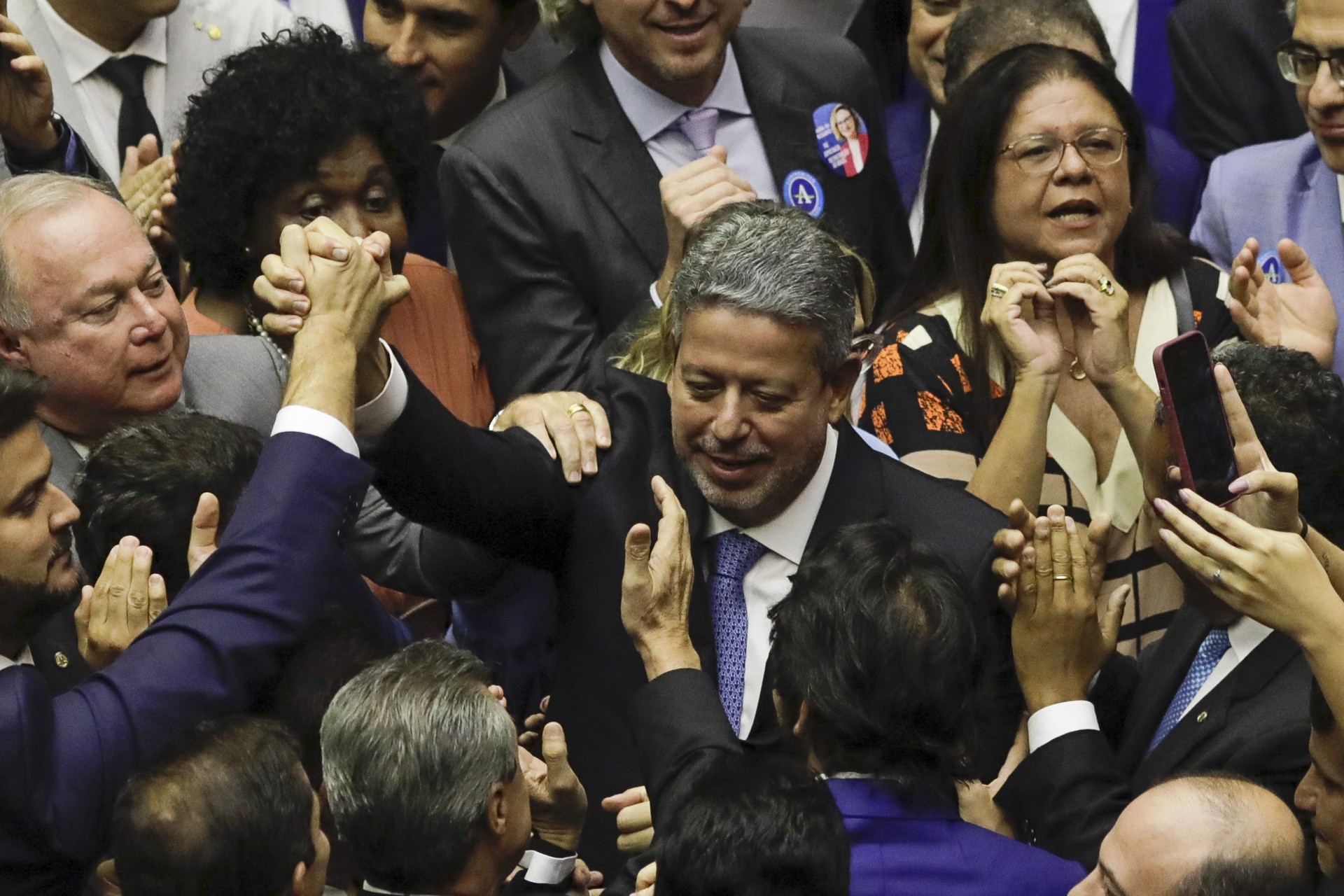 ￼LIRA foi reeleito presidente da Câmara com recorde de votos (Foto: SERGIO LIMA / AFP)