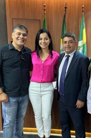 Celso Rodrigues, Giselle Façanha e Gustavo Façanha(Foto: arquivo pessoal )
