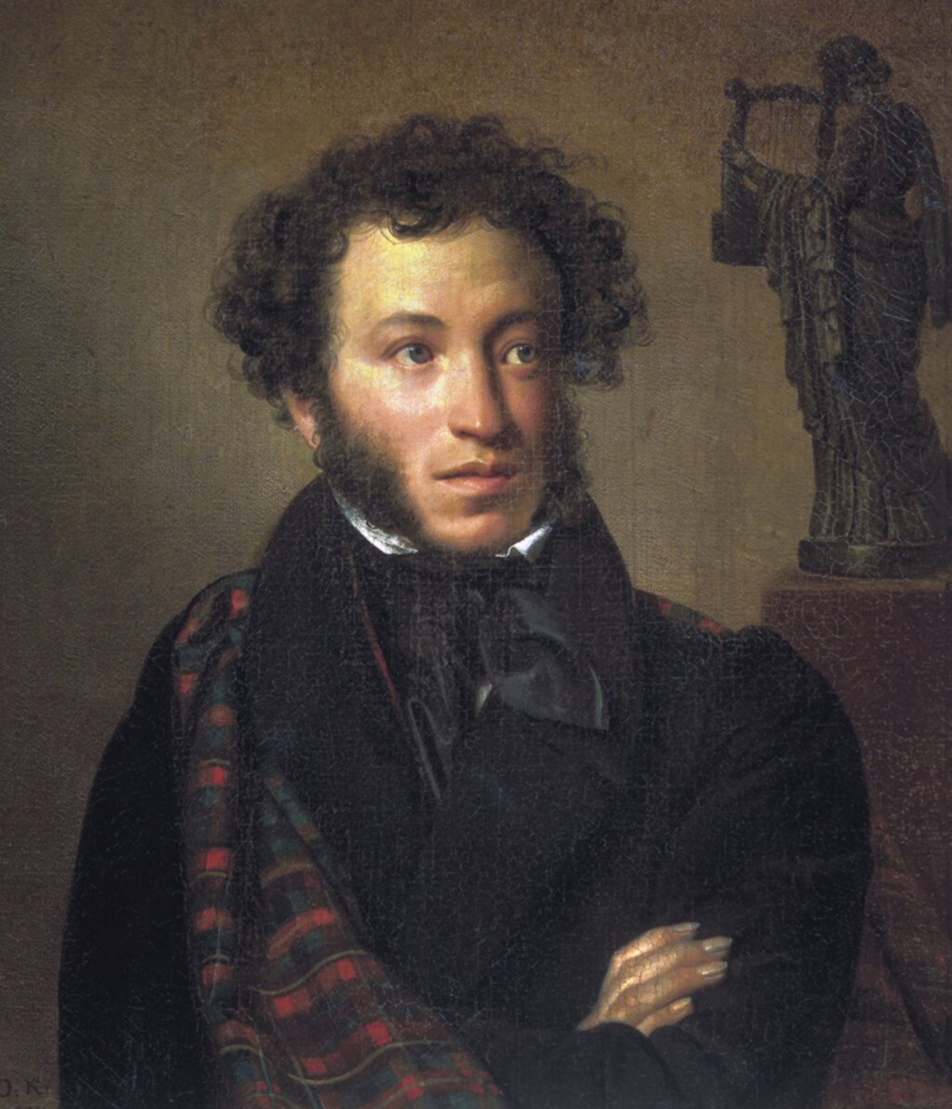 Portrait do célebre escritor russo Alexander Pushkin em tela do retratista também russo Orest Kiprensky (Foto: reprodução)
