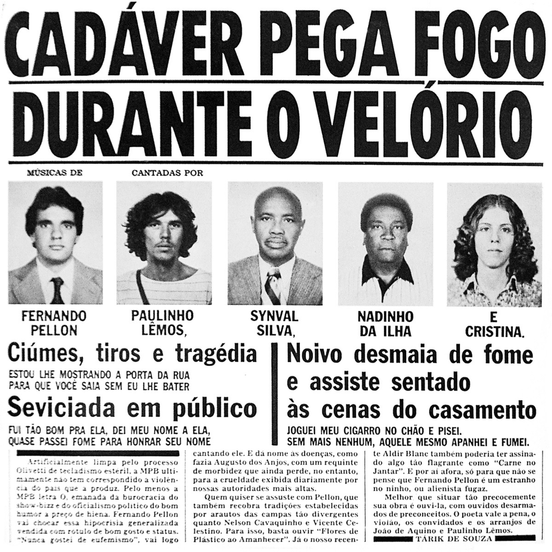 Capa do disco 'Cadáver pega fogo durante velório', de Fernando Pellon (Foto: Divulgação)