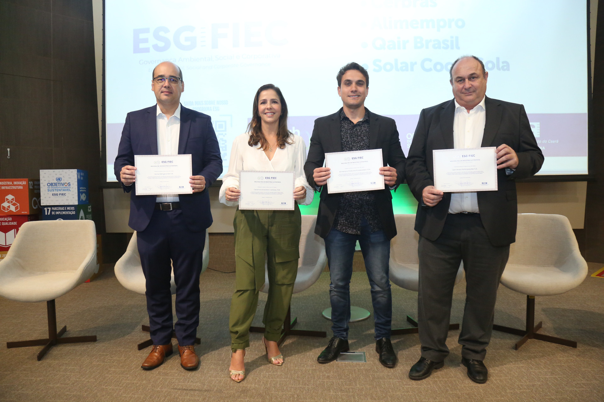  Agraciados com o Selo ESG - Fiec (Foto: João Filho Tavares/O POVO)