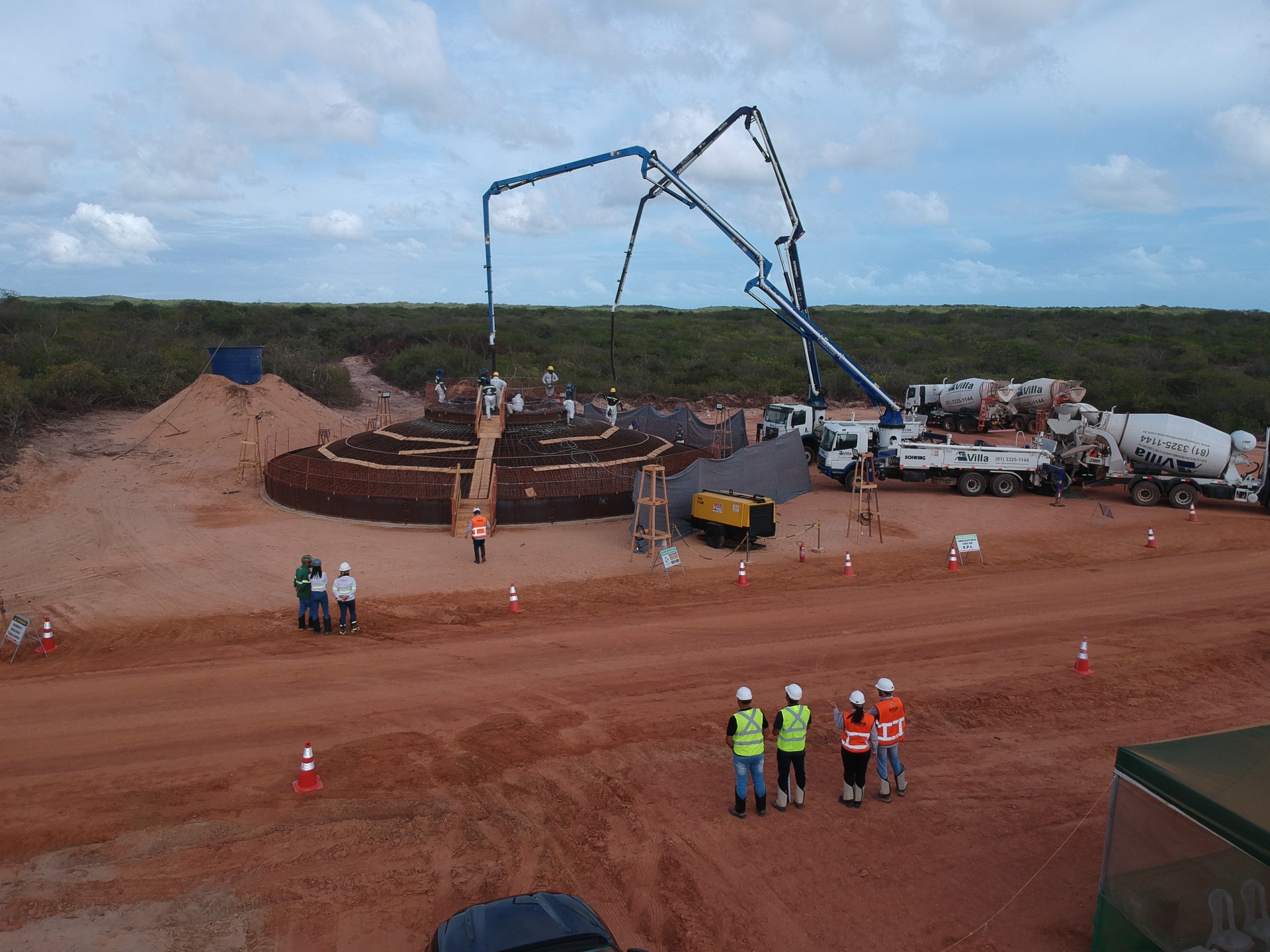 Parque eólico da 2W Ecobank em construção em Icapuí (Foto: Divulgação/2W Ecobank)