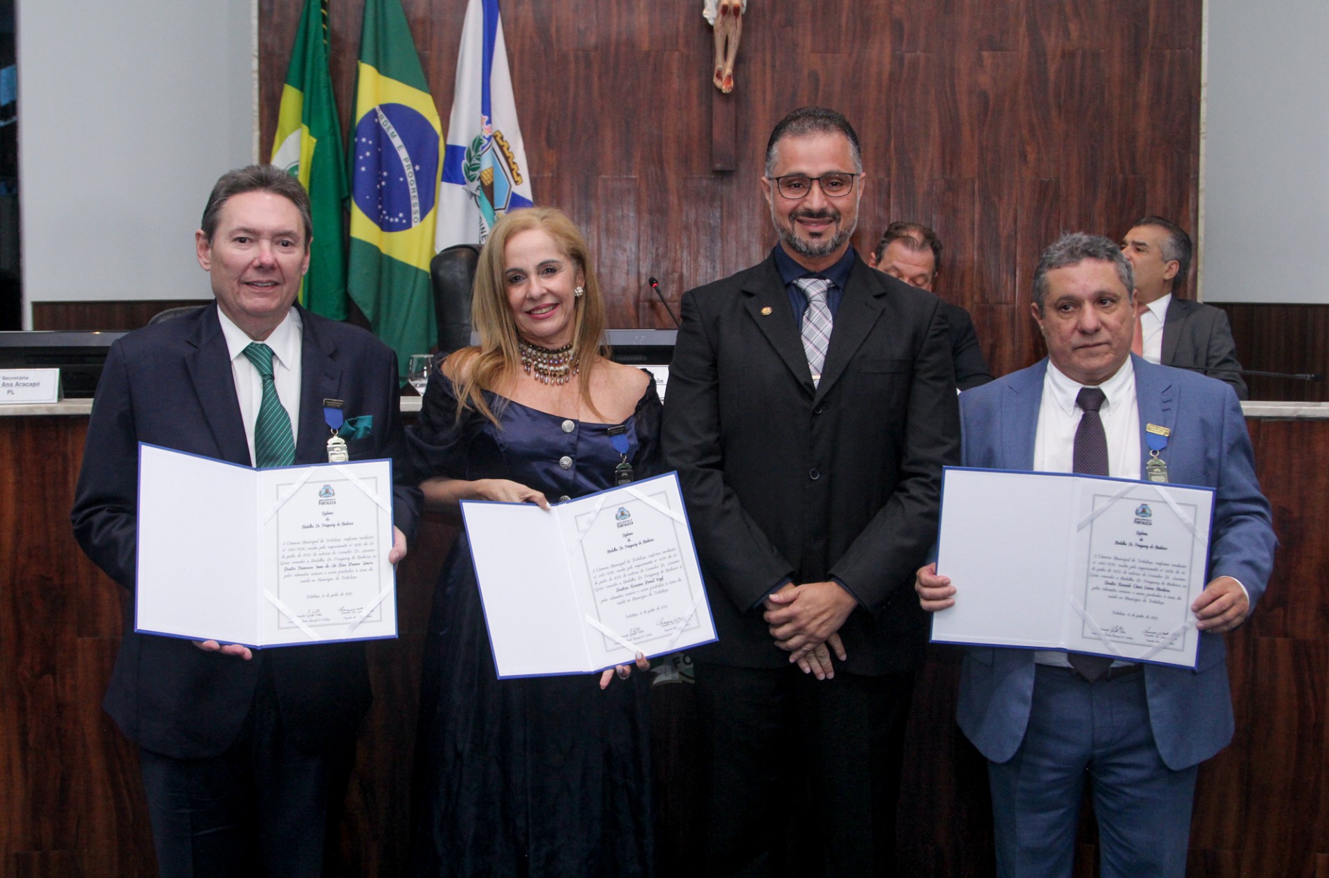 Ivens Dias Branco, Rossana Brasil, Luciano Girão e Ricardo Madeiro (Foto: DIVULGAÇÃO CMFOR)