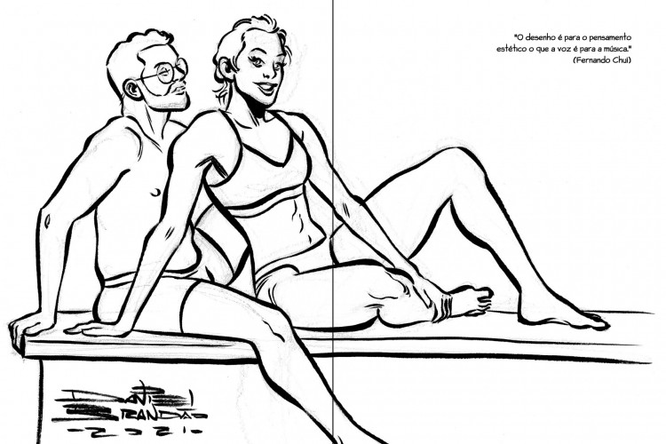 Desenhista cearense explora sensualidade e beleza em desenhos reais (Foto: Daniel Brandão )