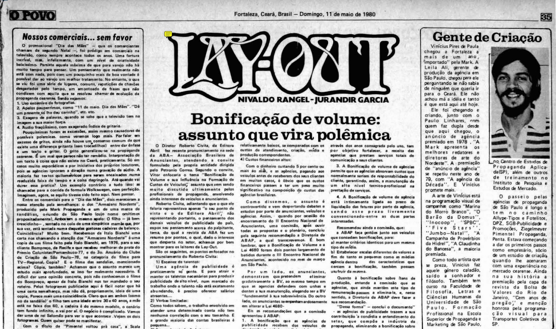 A coluna Layout estreou no jornal em maio de 1974 (Foto: O POVO Doc)