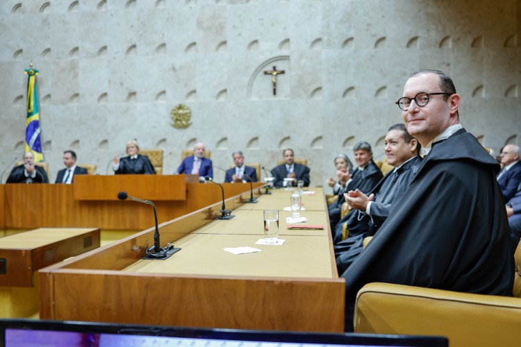 Presidente da República, Luiz Inácio Lula da Silva, durante sessão Solene de Posse de Cristiano Zanin no cargo de Ministro do Supremo Tribunal Federal (Foto: Ricardo Stuckert/Presidência da República)