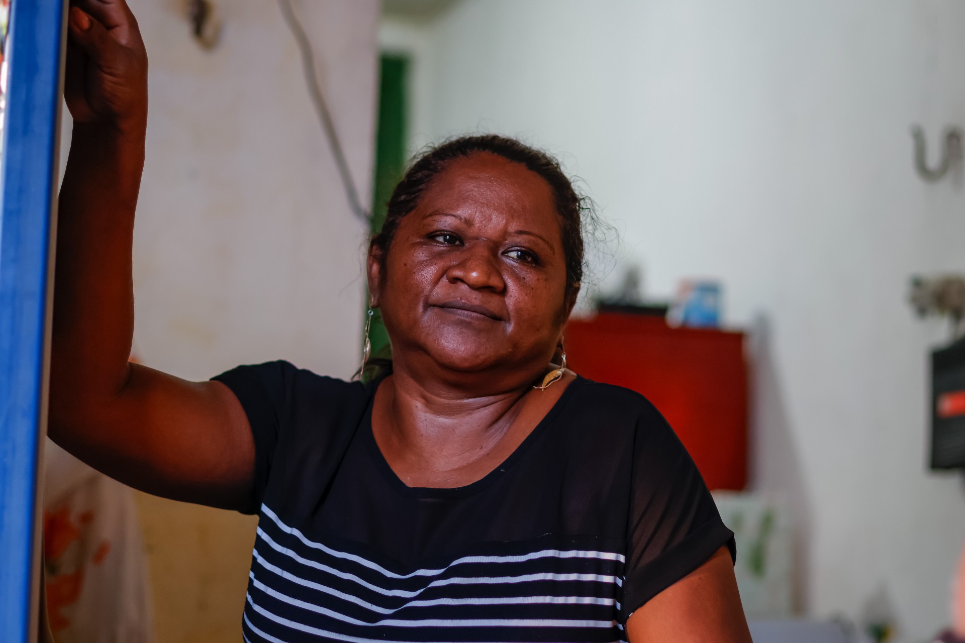 Dona Silvana Morais, única funcionária do restaurante do Fabiano que ficou